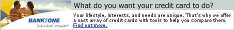 Credit cards from Bank One.
