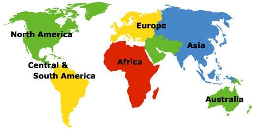 world map bali. Please click on continent to